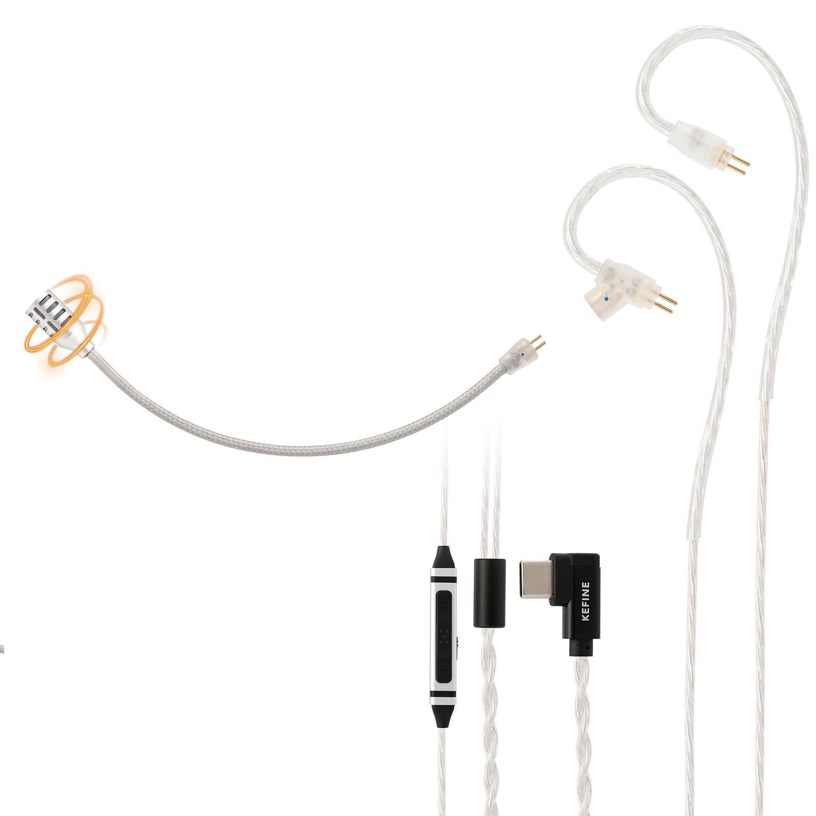 DuoMic Type-C Gaming IEM Cable with Dual Mic