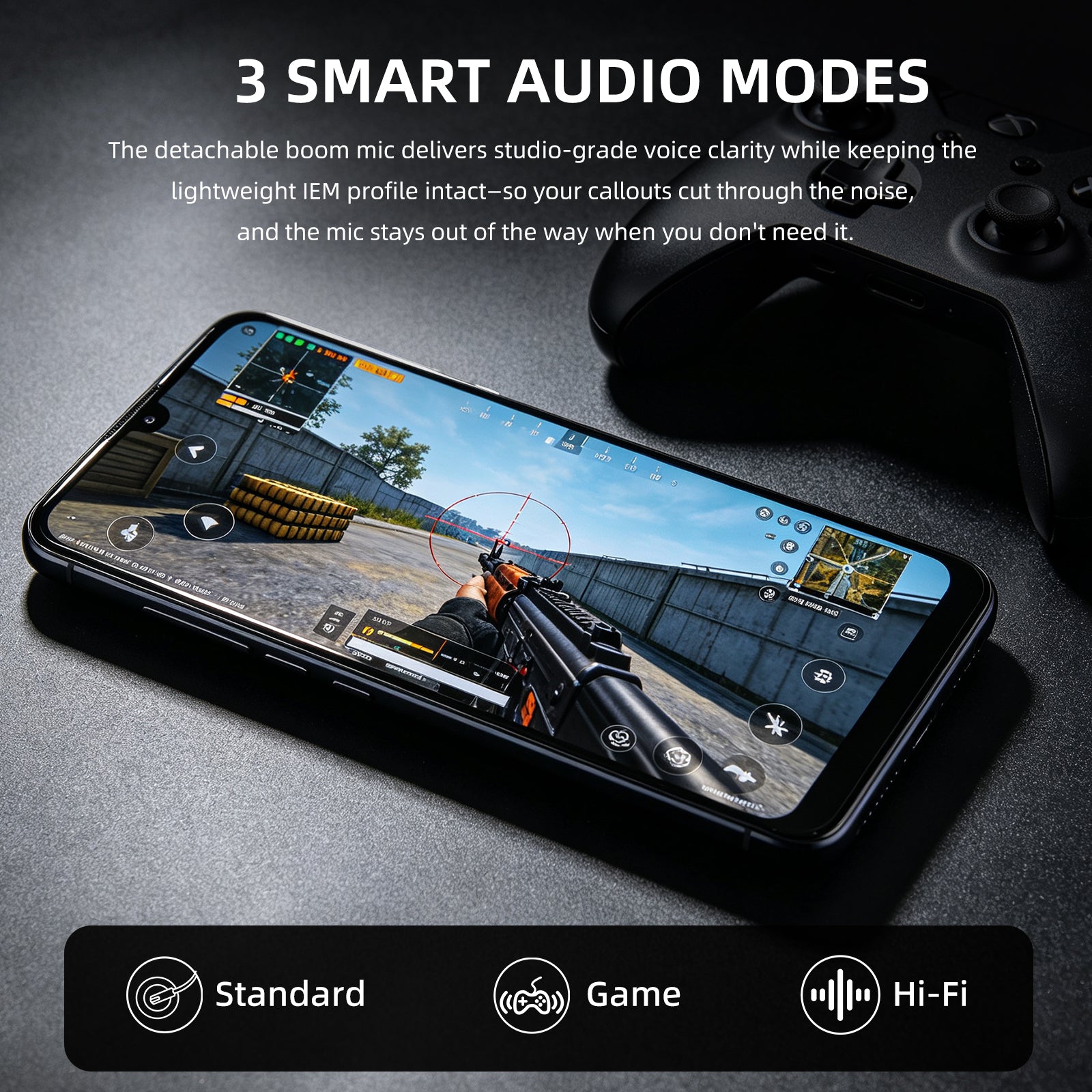 DuoMic Type-C Gaming IEM Cable with Dual Mic
